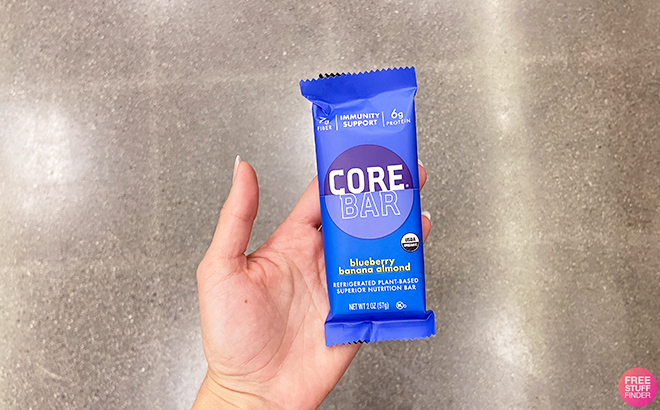 Person Holding Core Blueberry Banana Oat Bar