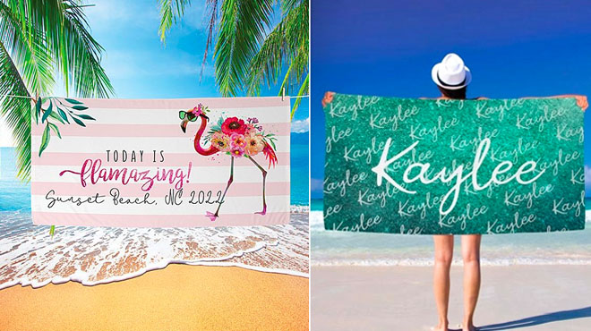 Personalized Beach Towels Collage Image