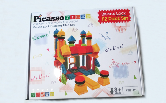 PicassoTiles Bristle Shape 112 Piece Block Building Set