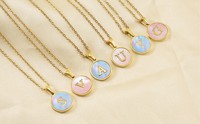 Plated Fantasy Shell Letter Necklace