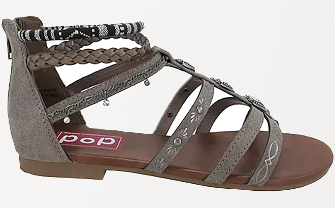 Pop Live Womens Ankle Strap Footbed Sandals on a Gray Background
