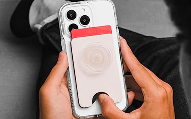 PopSocket In Clear White Phone Wallet