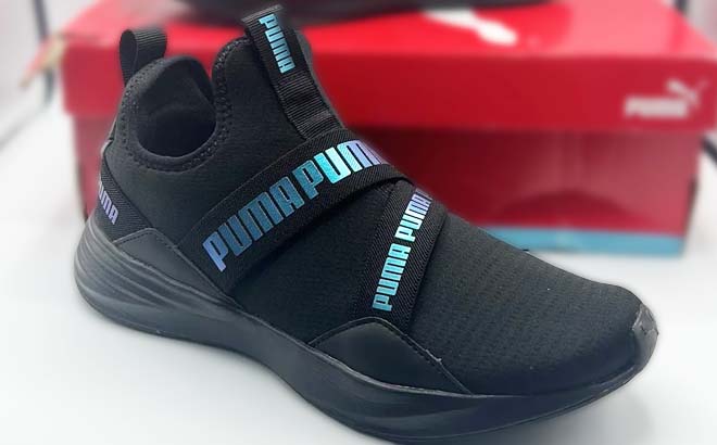 Puma Womens Radiate Training Shoes Black Blue Iridescent