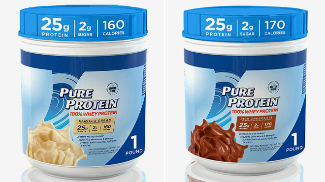 Pure Protein Whey Protein Powder Vanilla and Chocolate