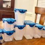 Rachael Ray 20 Piece Nestable Food Storage Container Set on a Table