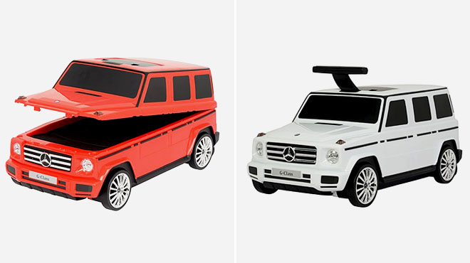 Red and White Mercedes G Class Suitcase Ride On