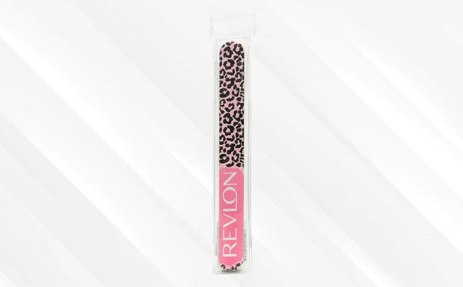 Revlon Nail File on a White and Gray Background