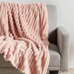 Room Essentials Blush Ribbed Plush Throw Blanket