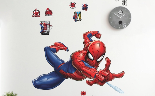 RoomMates Spider Man Extra Large Peel and Stick Wall Decals on Kids Bedroom Wall