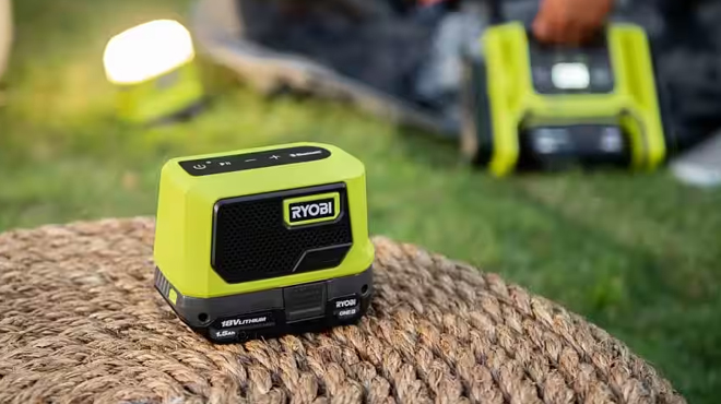Ryobi Tools Campers Kit Focus on the Speakers