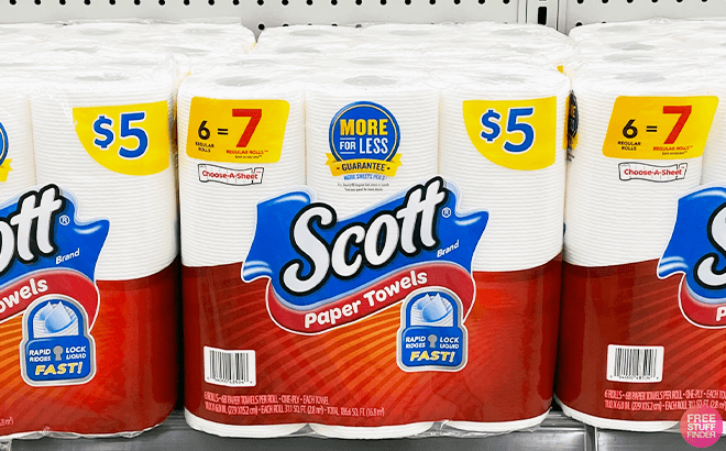 Scott Paper Towels 6 Pack in shelf