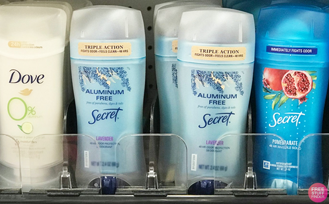 Secret Womens Deodorant in Lavender on a Shelf