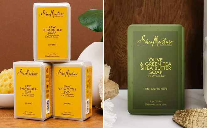 SheaMoisture Raw and Olive & Green Tea Shea Butter Soap Bars SheaMoisture Raw and Olive Green Tea Shea Butter Soap Bars