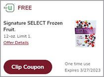 Signature Select Frozen Fruit FREE Digital Coupon