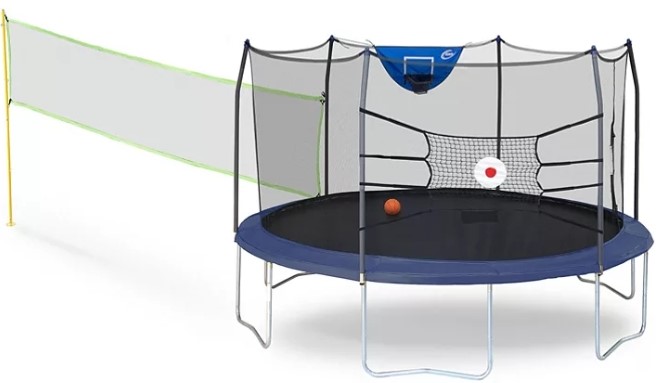 Skywalker Round Sports Arena with Trampoline and Enclosure on a White Background