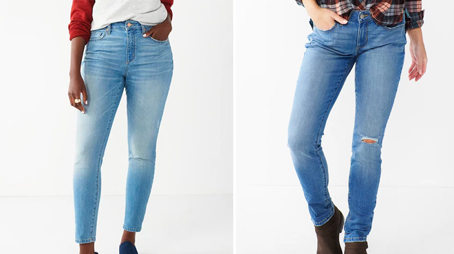 Sonoma Womens Light and Medium Wash Skinny Jeans