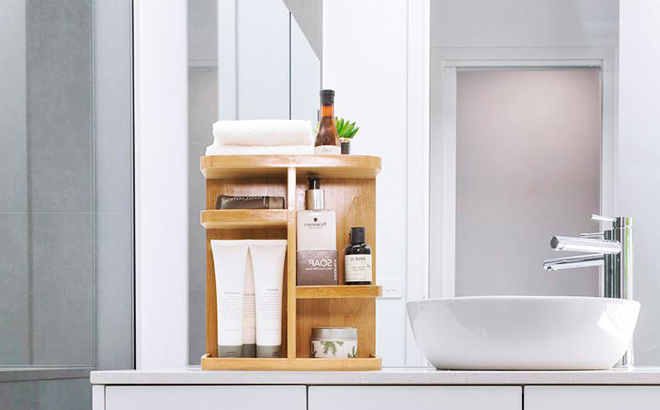 Sorbus Bamboo Carousel Organizer Sorbus Bamboo Carousel Organizer