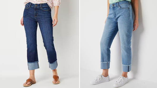 St Johns Bay Womens High Rise Straight Leg Jeans St Johns Bay Womens High Rise Straight Leg Jeans