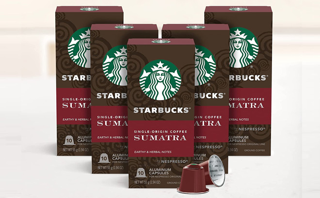 Starbucks Nespresso Single Origin Sumatra Coffee 50 Count