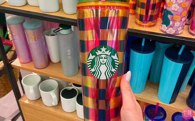 Starbucks Spring Checkered Tumbler 24 Ounce