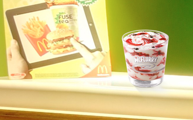 Strawberry Shortcake McFlurry ona McDonalds Counter