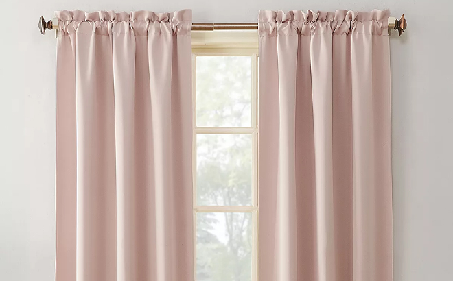 Sun Zero Curtain Panels in Color Pink