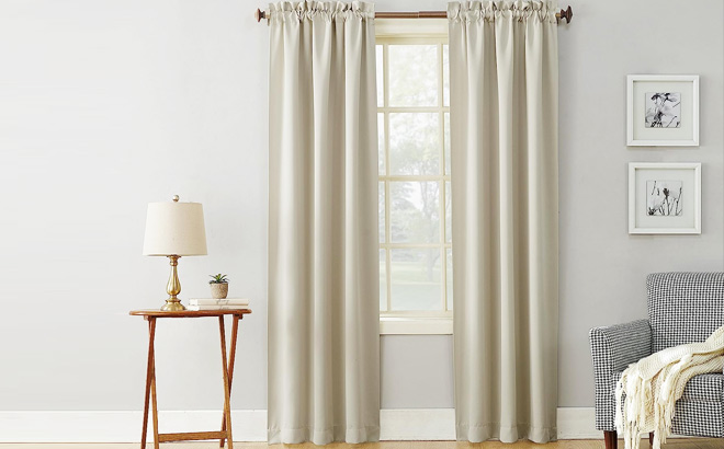 Sun Zero Easton Energy Saving Blackout Rod Pocket Curtain Panel