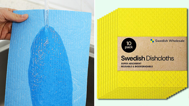 Swedish Dish Cloths 10-Pack Blue and Yellow