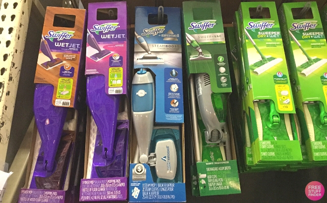 Swiffer WetJet Mop Starter Kit on a Shelf