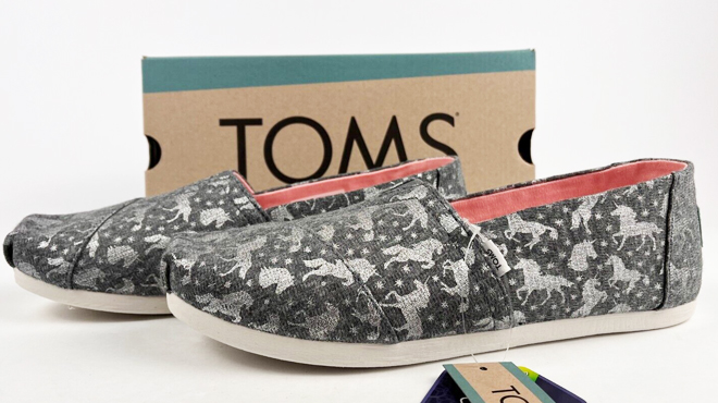 TOMS Womens Alpargata Drizzle Grey Unicorns Shoes