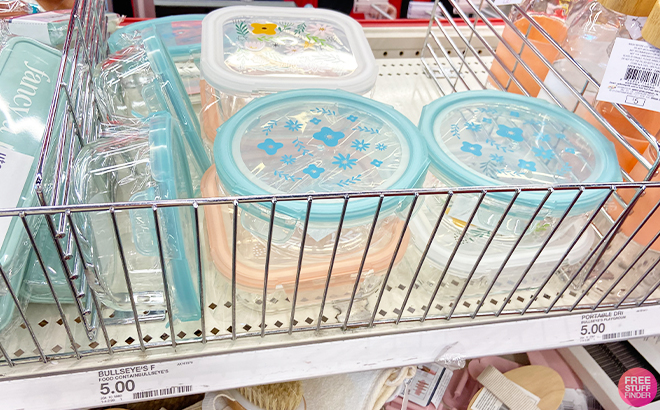 Target Glass Food Storage Containers on a Shelf