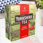 Taylors of Harrogate Yorkshire Black Tea 100 Count Box on Kitchen Counter