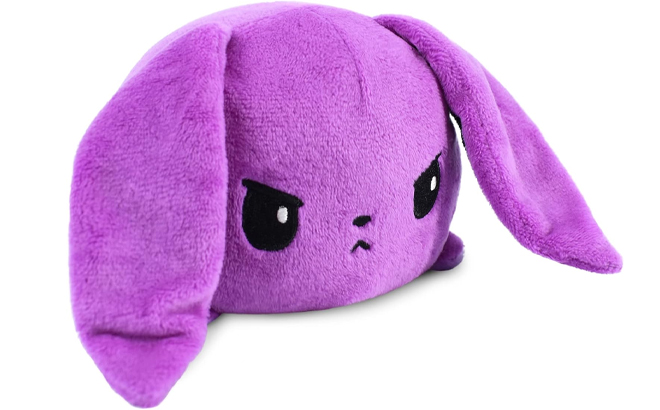TeeTurtle The Original Reversible Bunny Plushie in Purple on a White Background