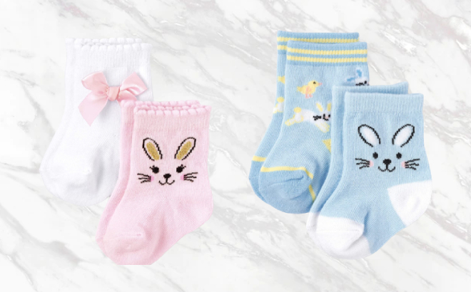 The Childrens Place Baby Bunny Midi Socks 2 Pack