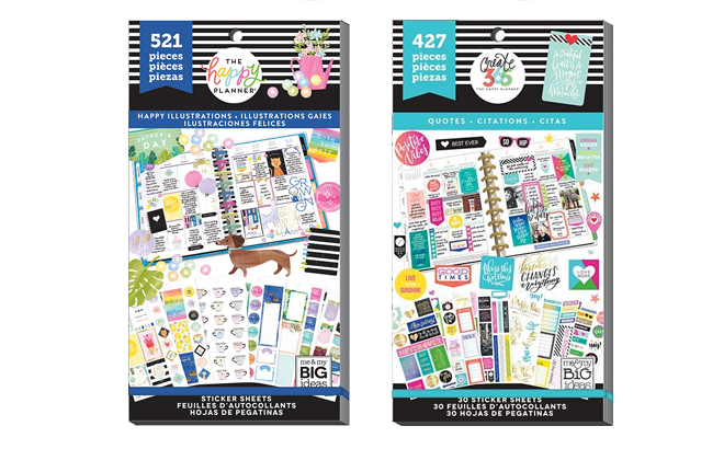 The Happy Planner Happy Illustrations Value Sticker Pack and Quotes Sticker Set