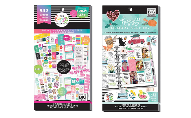 The Happy Planner Sassy Plans Value Sticker Pack and Happy Memory Keeping A Year of Memories 30 Sheet Stickers