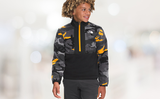 The North Face Printed Glacier Jacket on a Model