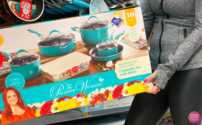 The Pioneer Woman Turquoise Cookware Set 10 Piece