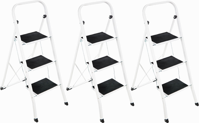 Three Portable Folding Ladders Three Portable Folding Ladders