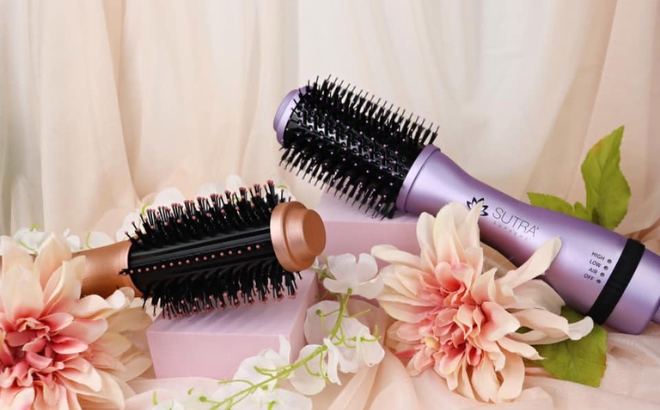Two Sutra Beauty Professional Blowout Brushes in Rose Gold and Lavender