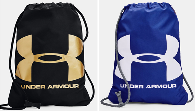 Under Armour Ozsee Sackpack on a Gray Background