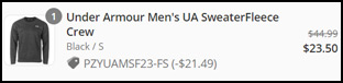 Under Armour Sweater Checkout