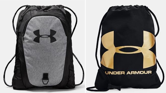 Under Armour Undeniable Sackpack 20 On The Left and Under Armour Ozsee Sackpack on The Right