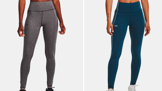 Under Armour Womens Charcoal and Teal Leggings Under Armour Womens Charcoal and Teal Leggings