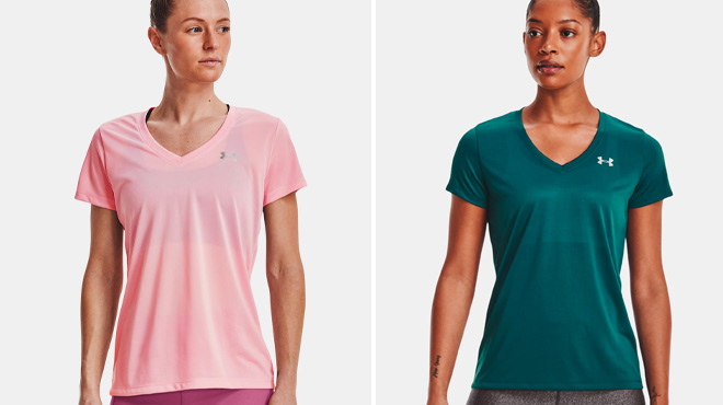 Under Armour Womens Pink and Teal Tee