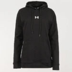 Under Armour Womens Rival Fleece Hoodie on a Gray Background