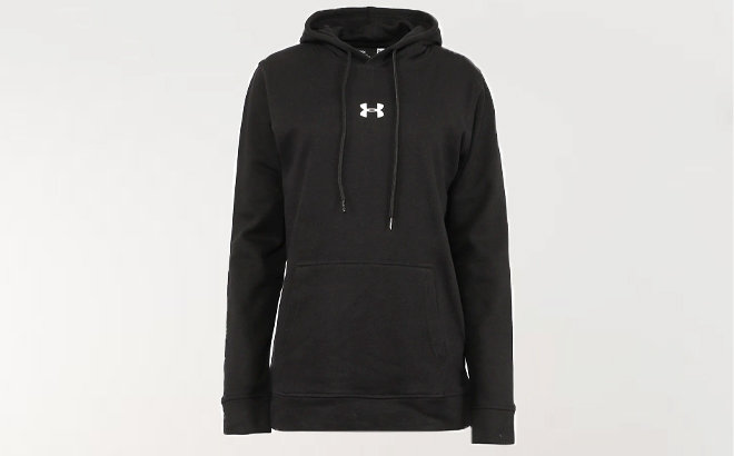 Under Armour Womens Rival Fleece Hoodie on a Gray Background