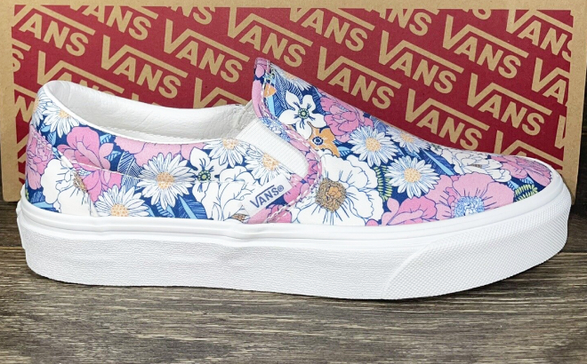 VANS Slip On Skate Shoes Retro Floral