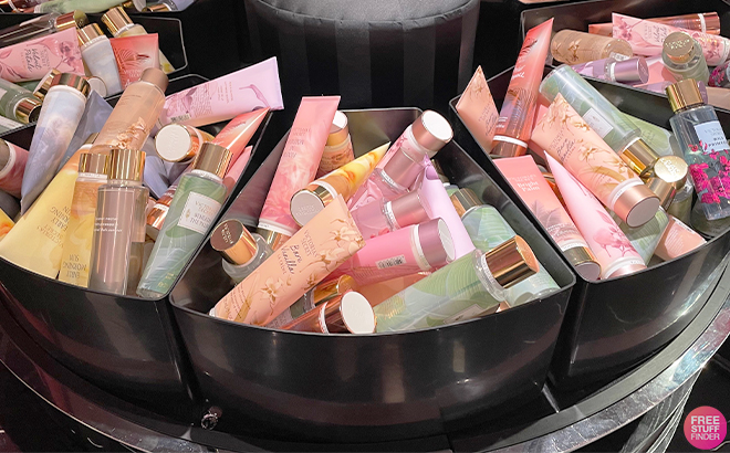 Victorias Secret Mists and Body Care in a Bin