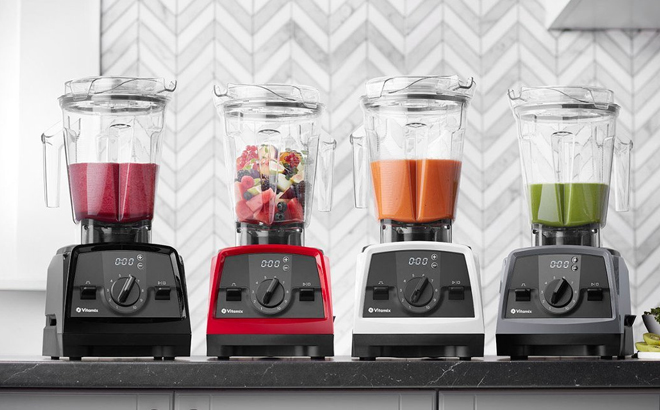 Vitamix Venturist Blenders in Various Colors on a Kitchen Countertop